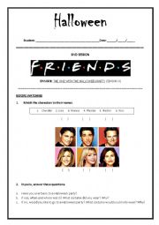 English Worksheet: DVD Session - Friends - The one with the halloween party