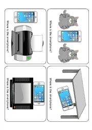 Smart Phone Preposition Flashcards and Activity Set Part 2