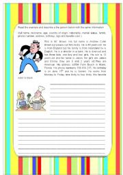 English Worksheet: Describing a person