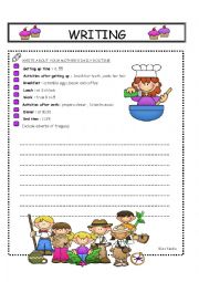 English Worksheet: writing-daily routine 5