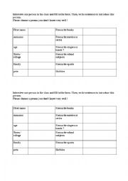 English Worksheet: identity pair work