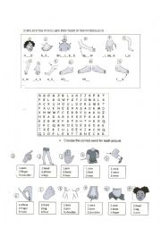 English Worksheet: COMPLETE THE WORDS AND FIND THEM IN THE WORDSEARCH