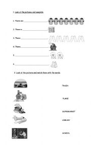 English Worksheet: there is there are and clothes