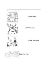 English Worksheet: greetings worksheet