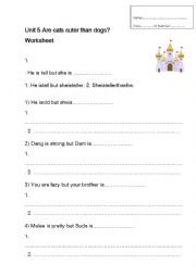 English Worksheet: comparative degree