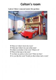 English Worksheet: Coltons room