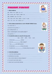 English Worksheet: present perfect elementary