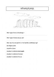 English Worksheet: Stonehenge