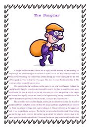 English Worksheet: The Burglar