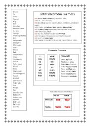 English Worksheet: Home vocabulary, possessive pronouns and demonstrative pronouns