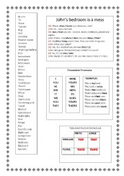 Home vocabulary, possessive pronouns and demonstrative pronouns