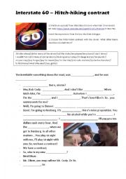 English Worksheet: Interstate 60 - Hitch-hikers contract
