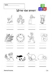 English Worksheet: Phonics Practice - C and K