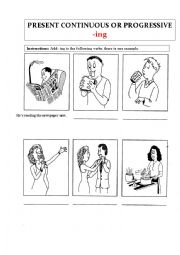 English Worksheet: Present Continuous1