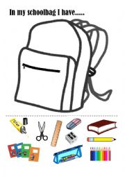 English Worksheet: In my school bag I have......