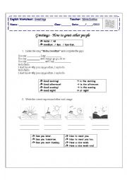 English Worksheet: Greetings