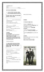 English Worksheet: Hey soul sister listening workshop