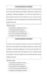 English Worksheet: reading worksheet