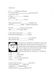 English Worksheet: Basic Grammar Test