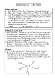 English Worksheet: Shadowmancer Comprehension