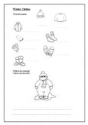 English Worksheet: Winter Clothes Vocabulary