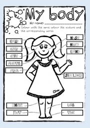 English Worksheet: My Body (Pre-School)