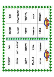 English Worksheet: Simple past Bingo game.