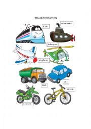 English Worksheet: TRANSPORTATION