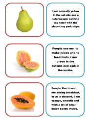 English Worksheet: Fruit Memory Game - Part 2