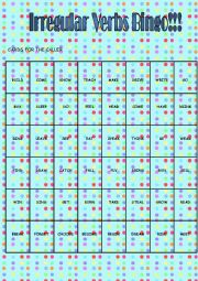 English Worksheet: PLAYING WITH BINGO WITH IRREGULAR VERBS :D