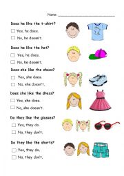 English Worksheet: Do and Does - Grammar Guided Disovery Worksheet
