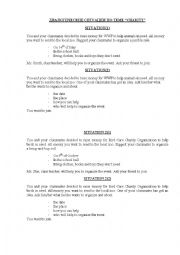 English Worksheet: charity dialoges