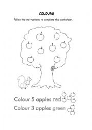 English Worksheet: Colour the apples!