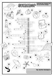 Summer CROSSWORD (Key included)