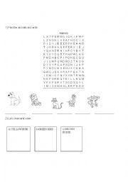 English Worksheet: Animals