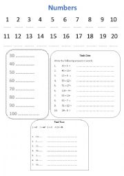 English Worksheet: Numbers in Writing