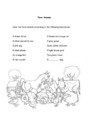 English Worksheet: farm animals