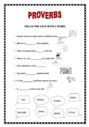 English Worksheet: Proverbs