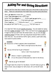 English Worksheet: Asking for and giving directions