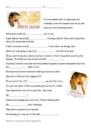 English Worksheet: Patch Adams trailer listening activity