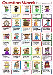 English Worksheet: Question Words