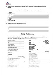 English Worksheet: Song: Rude by Magic!