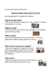 English Worksheet: Seaside holidays now and in the past