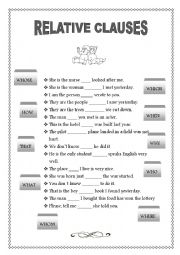 English Worksheet: Relative Clauses