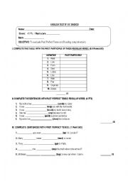 Past Perfect Tense Test 