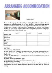 English Worksheet: ARRANGING ACCOMMODATION