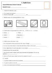 English Worksheet: Computer exam