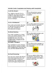 Activity Cards: Complaints and Dealing with Complaints