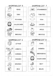 English Worksheet: Shopping list