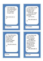 Activity Cards and Role Play Game:  Crime and Justice 2